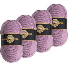 yarna 메리노 울 10ply 뜨개실 100g, 312 라이트퍼플, 4개