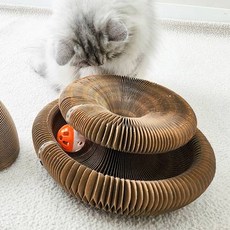  에코펫위드 고양이 아코디언 스크래쳐 장난감, 매직스크래쳐, 브라운, 1개 