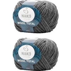 yarna 나코 울 토탈 뜨개실 85g, 103 그레이, 2개