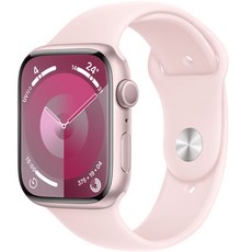 Apple 애플워치 9 GPS, 45mm, 핑크 / 라이트 핑크 스포츠 밴드, M/L