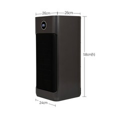 유니맥스 그래핀 저소음 PTC 리모컨 전기온풍기, UMH-R1624CSM, 다크그레이