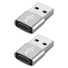 Itgomeu智慧IG USB A型-C型快速轉接頭, 2個, 2cm, 銀