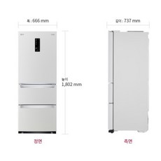 LG전자 디오스 김치톡톡 스탠드형 김치냉장고 방문설치, 화이트, K338W141 - 이미지 7