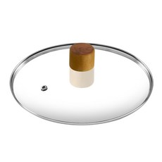 OSLO 크리엠 프리미엄 우드 넘침방지 강화유리 냄비 프라이팬 뚜껑, 20cm, 1개