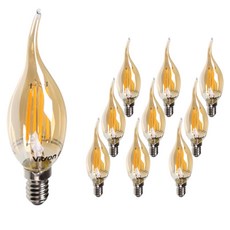 LISHIN Vitson Edison燭台燈泡 C35L 燈泡 LED4W E14 4W, 黃光色, 10個
