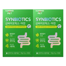 일동펫 반려동물 신바이오틱스 아연 면역 유산균 프리바이오틱스 30p, 고소한맛, 2개, 소화기능 개선
