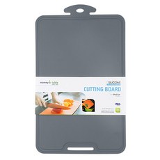 mommy's table 矽膠夾式副食品蔬果露營攜帶用砧板, 1個, 深灰色