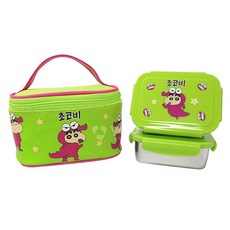 르번 아동용 짱구는못말려 초코비 스탠도시락 2p + 가방 세트 YP9257, 혼합색상, 1세트