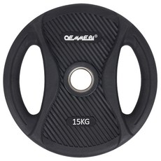오메비 PEV 울버린 원판 바벨, 15kg, 1개, 블랙