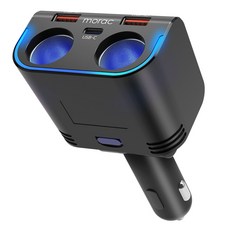 morac 네다 D5 시거잭 2소켓 USB 3포트 차량용 초고속 충전기, 1개, 혼합색상, MR-CC-NDD5