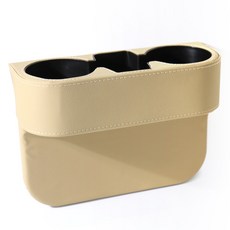 벤오토 차량용 틈새가죽 컵홀더, 베이지, 1개