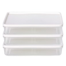 cimelax 扁平冰箱小分裝容器 白色 1100ml, 3個, 1組