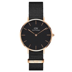 다니엘웰링턴 PETITE CORNWALL 올블랙 나토 스트랩 시계 32mm