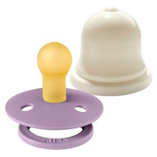 BIBS 컬러 고무 쪽쪽이 1단계 + 실리벨 케이스 세트, 1단계(0~6개월), 라벤더, 1세트