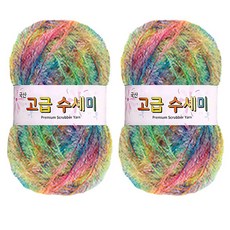 yarna 고급 수세미 나염 뜨개실 80g, 206, 2개