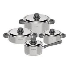 알텐바흐 시그니처 미뉴에트 통5중 스텐냄비 4종 세트, 실버, 1세트, 편수16cm + 양수 20cm + 양수 24cm + 전골 24cm