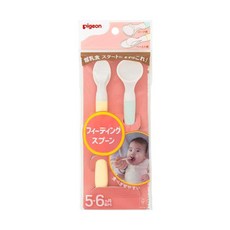 pigeon 貝親 離乳食湯匙組 2支, 1組, 黃色+綠色