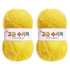 yarna 고급 수세미 뜨개실 80g, 122 진노랑, 2개
