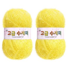 yarna 고급 수세미 뜨개실 80g, 109 노랑, 2개