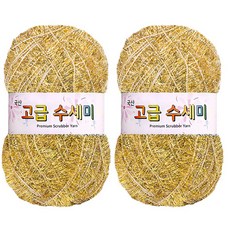 yarna 고급 수세미 뜨개실 블링블링 80g, 149 금사, 2개 149 금사, 2개
