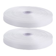 아이엔피 고밀도 공단 리본 10mm, 화이트(A001), 90m, 2개