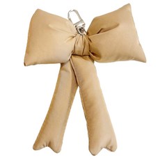 메르시밴드 패딩 리본 키링, 브라운, 1개