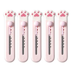 귀차냥 언박싱 커터칼, 핑크, 5개