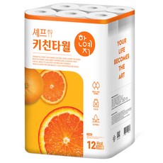  한예지 셰프 천연펄프 키친타올 200p 12롤 1팩  상품 이미지