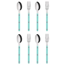 사브르 샤이니 티스푼 + 케이크포크 세트, 파스텔그린, 4세트, 2종