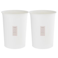 창신리빙 심플 원형 오픈 휴지통 20L x 2p, 화이트 화이트, 2개