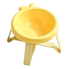 파스텔펫 반려동물 비비드 세라믹 받침대 식기 FREE, 옐로우, 1개