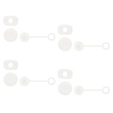 블럭마트 텀블러 물샘방지 실리콘마개 3종, 화이트, 4세트