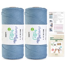 Knitt New棉質編繩線 150g 2捆+Jenny斜背包編織圖+編織地圖 mini組, 1個, 20 牛仔布