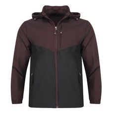 Ferra US 男士拼色局部沖孔戴帽輕薄風衣OCOM4RV7033