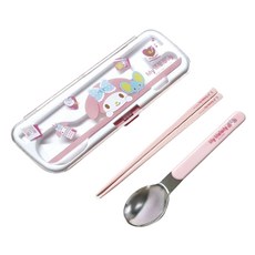 스케이터 CCD2 콤비 수저 세트, 마이멜로디, 스푼 + 젓가락 + 케이스, 1개
