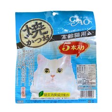 INABA CIAO 啾嚕 宗田鰹燒魚柳條 高齡配方, 海鮮, 5本入, 1袋
