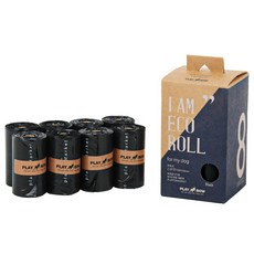 플레이바우 강아지 플랫폼마켓 옥수수 전분 생분해 배변봉투 120p, 블랙, 8개, 120개입