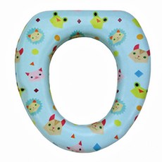 aguard 動物兒童馬桶蓋, 動物圖騰, 韓國生產, 高級材質軟墊, 藍色