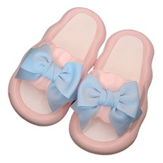 더니드 푹신한 구름 리본 슬리퍼, 핑크, 1개