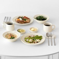 NICOTT Here手工2人Brunch全套組 8入, 1組, 8個, 棉象牙色