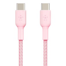 벨킨 부스트업 브레이디드 USB-C타입-C타입 고속 충전케이블 CAB004bt2M, 핑크(CAB004bt2MPK), 1개, 2m 핑크(CAB004bt2MPK), 1개, 2m