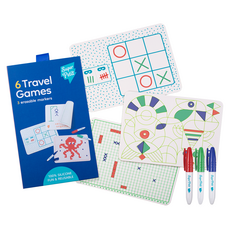 Super Petit 矽膠彩繪餐墊旅行組, 6 Travel Games, 3 Erasable Markers, 100% 矽膠，趣味，可重複使用