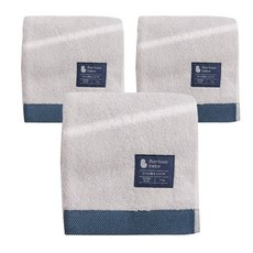 밤부베베 더블루프 엣지 세면타올 210g, 오션블루, 3개