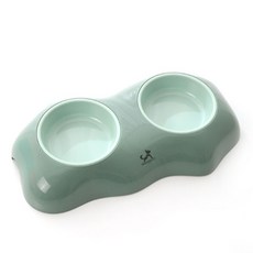 딩동펫 반려동물 프라이 더블볼 2구 식기, 그린, 1개