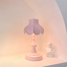 헤이루미 파스텔 꽃봉오리 충전식 미니 스탠드 무드등, 인디핑크 인디핑크