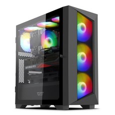 darkFlash 강화유리 PC 케이스 DNX700 MESH RGB, DNX700 MESH RGB(블랙)