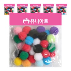 유니아트 1000 퐁퐁 20mm, 혼합색상, 6개