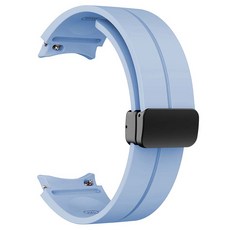 Gelsen Galaxy Watch 4/5/6專用束帶矽膠磁吸錶帶錶帶 曲線型 GDS7, 冰藍色, 20mm