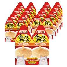 이나바 고양이 금빛육수 크림 파우치 2p, 혼합맛(닭가슴살/가리비), 60g, 12개