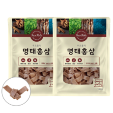 후코홀릭 강아지 건조간식, 혼합맛(명태/홍삼), 100g, 2개 - 후코홀릭